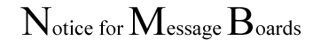 Notice for Message Boards
